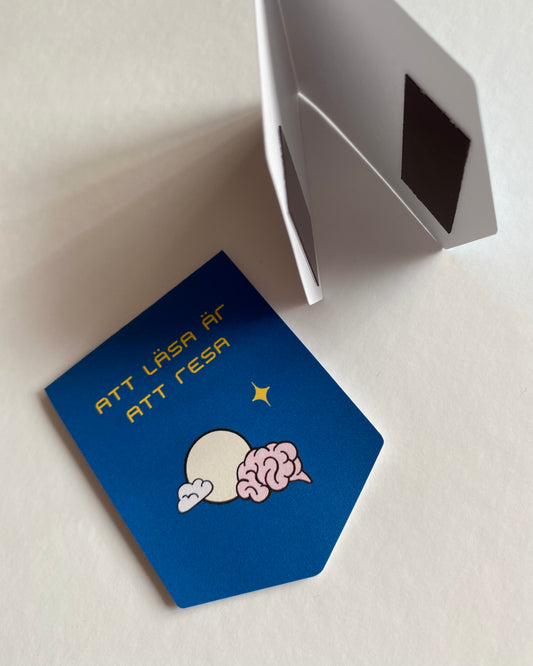 Bokmärke med magnet: Att läsa är att resa