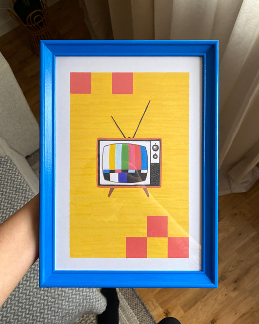 Inramat verk: Vintage-TV