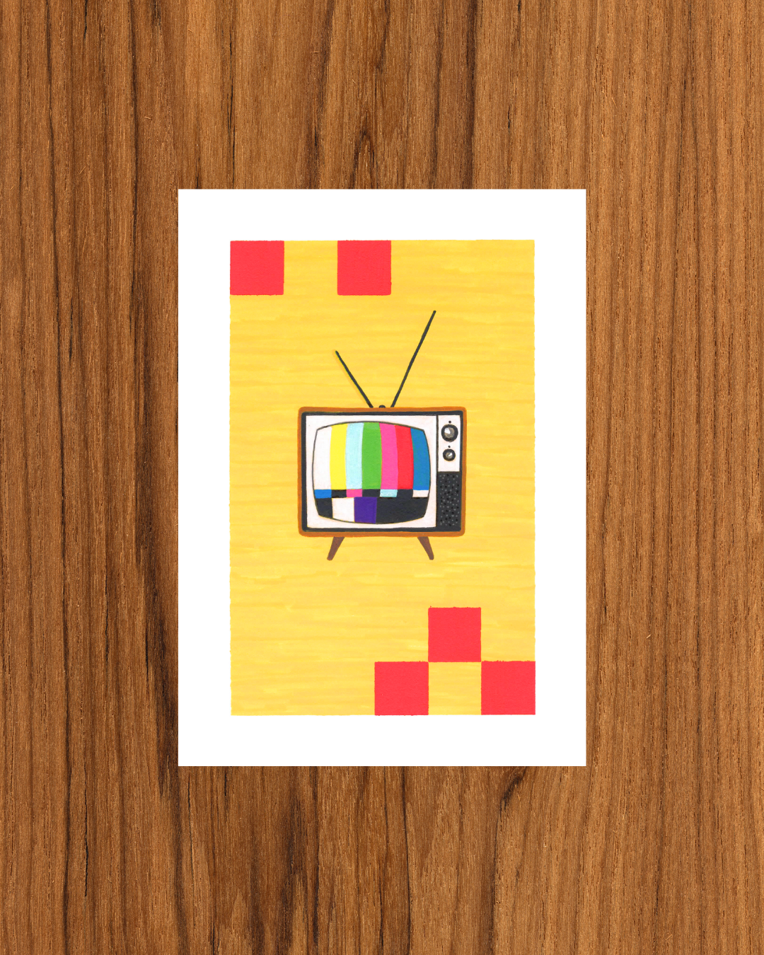 Konsttryck: Vintage-TV