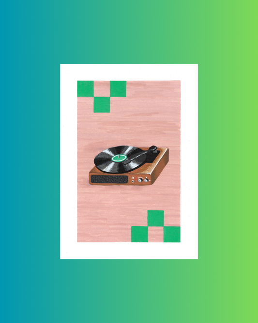 Konsttryck: Vinylspelare